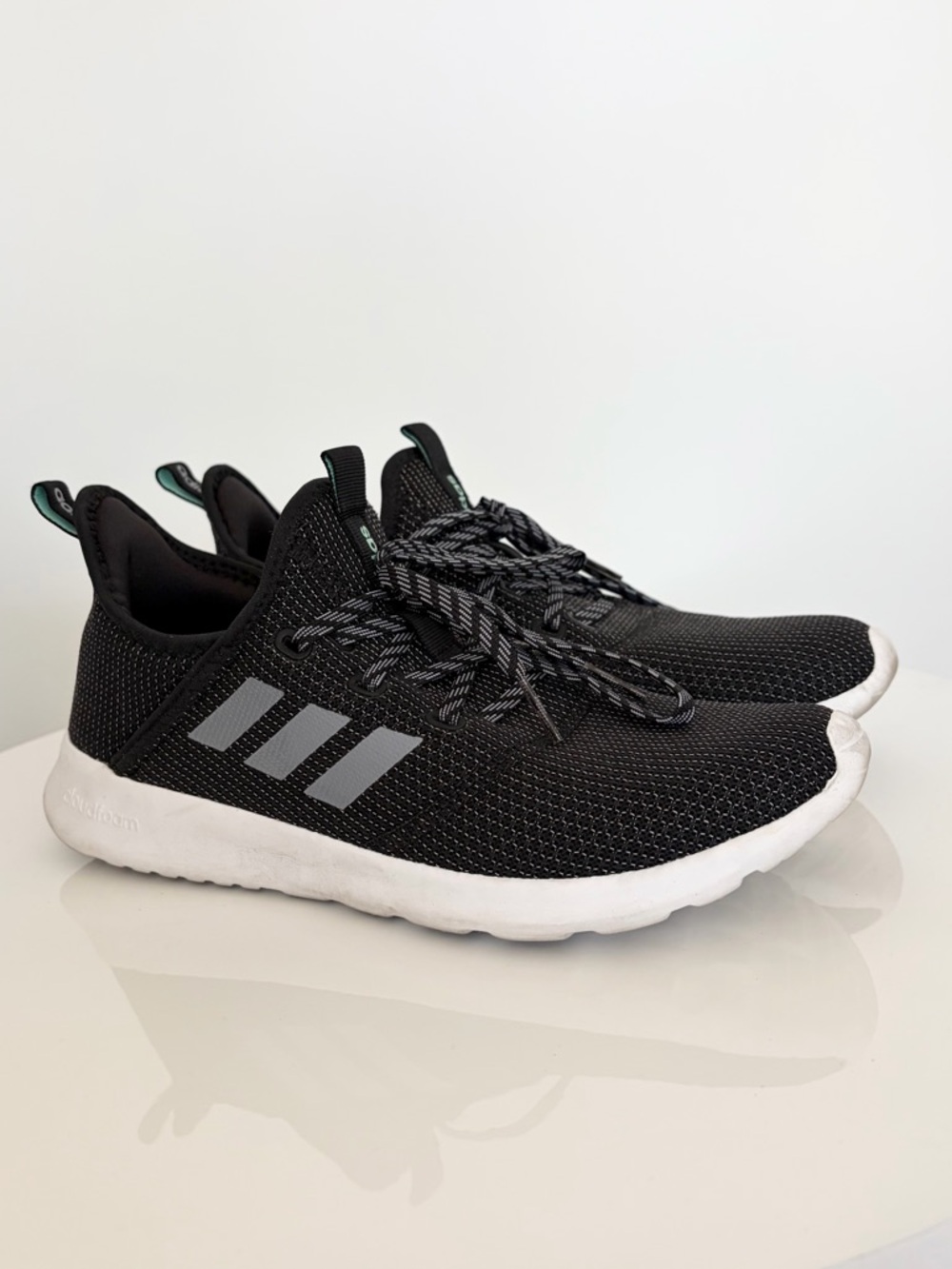 Adidas Cloudfoam Running Shoes Black White Women’s Size 7.5